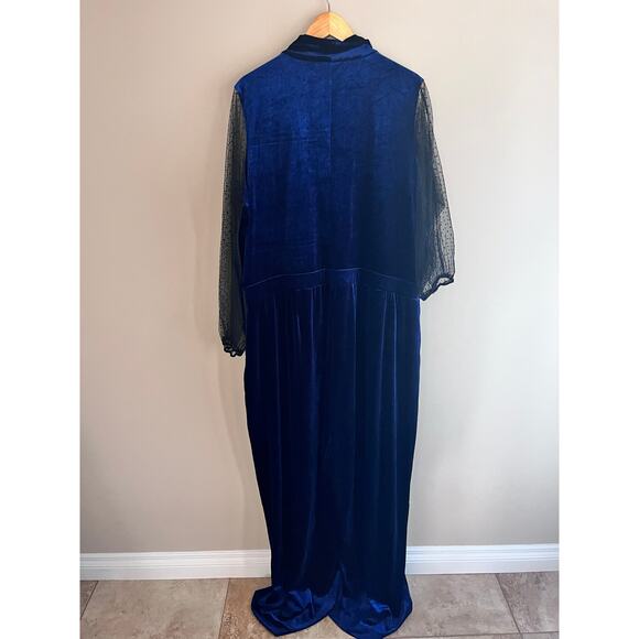 Christian Siriano Blue Velvet Jumpsuit - Picture 4 of 6